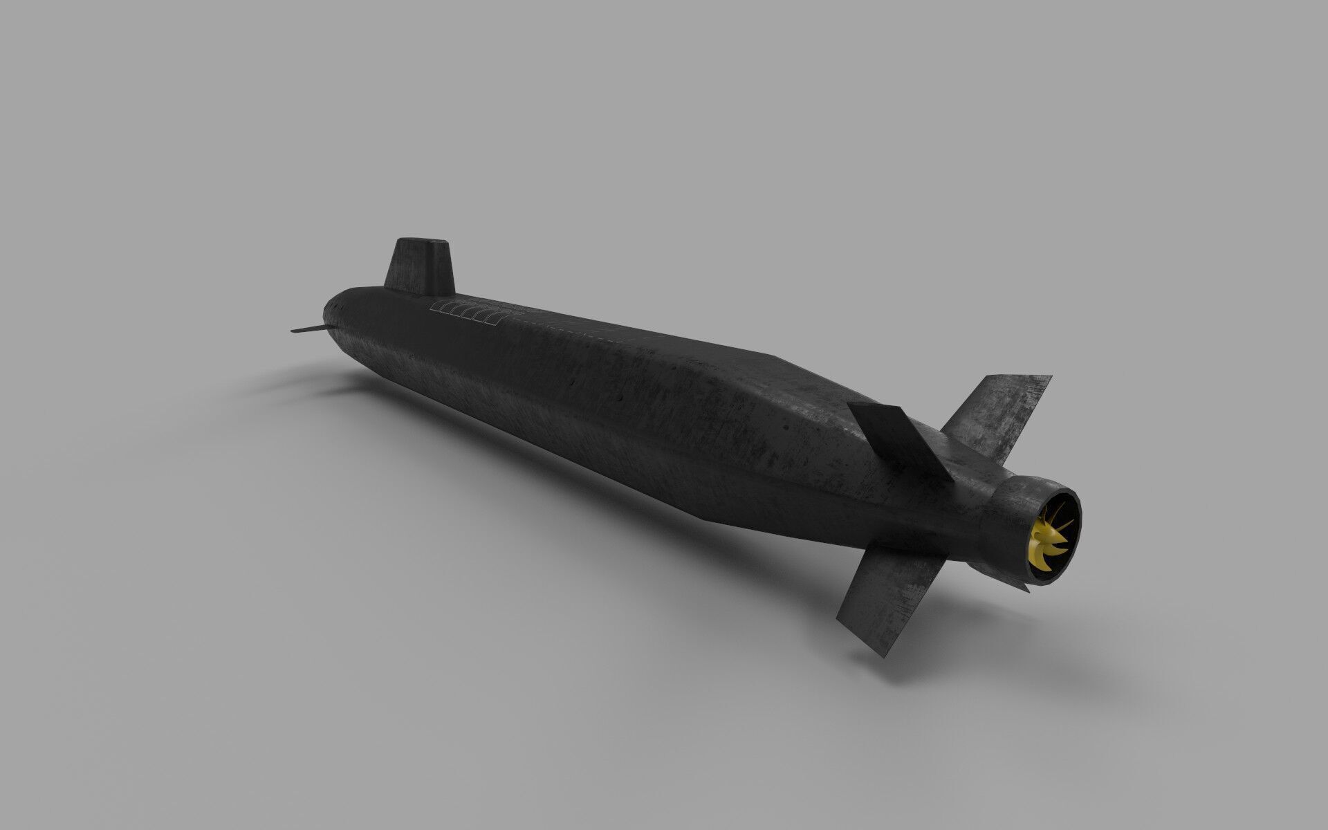 Dreadnought class submarine lowpoly Low-poly 3D model_21