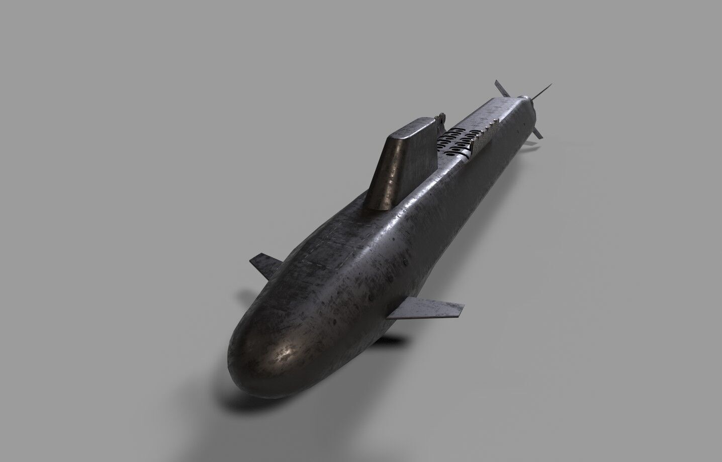 Dreadnought class submarine lowpoly Low-poly 3D model_15