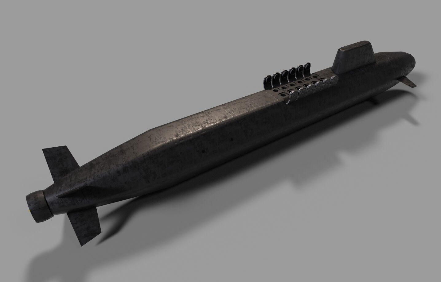 Dreadnought class submarine lowpoly Low-poly 3D model_12