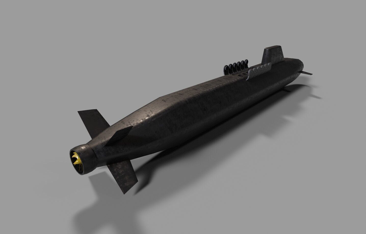 Dreadnought class submarine lowpoly Low-poly 3D model_17