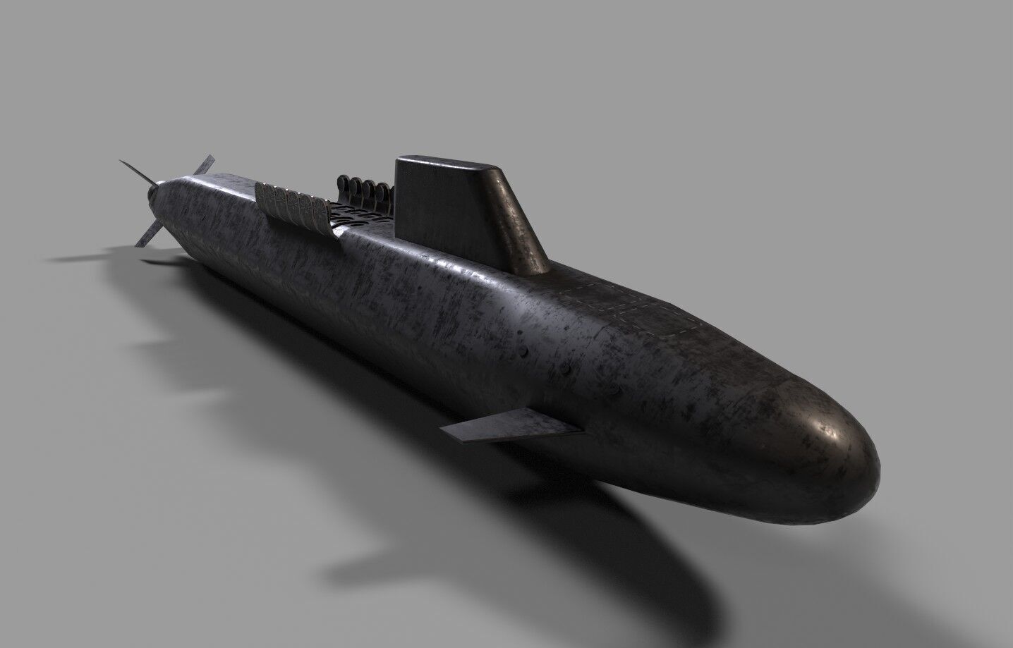 Dreadnought class submarine lowpoly Low-poly 3D model_16