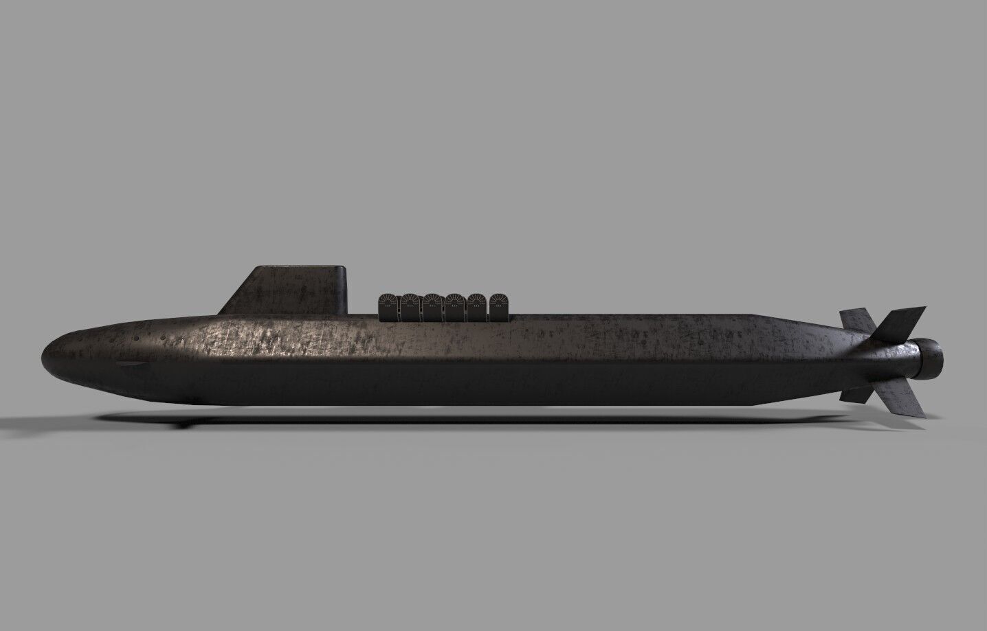 Dreadnought class submarine lowpoly Low-poly 3D model_13