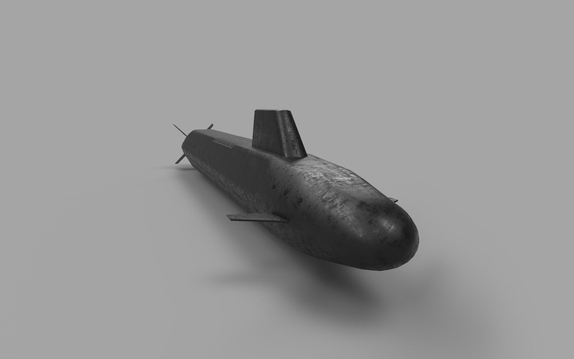 Dreadnought class submarine lowpoly Low-poly 3D model_4