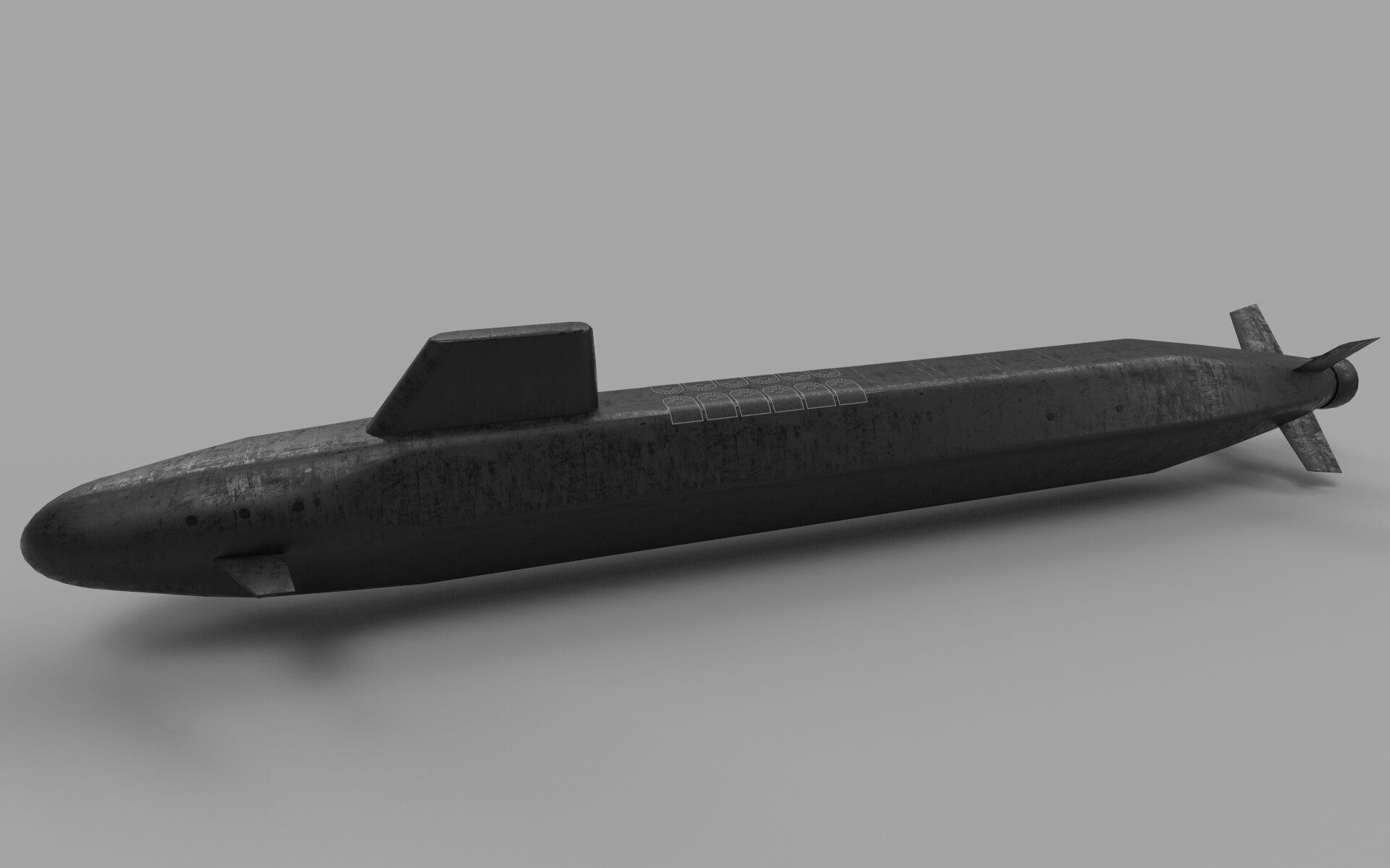 Dreadnought class submarine lowpoly Low-poly 3D model_18