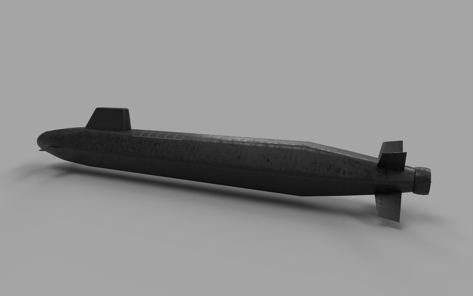 Dreadnought class submarine lowpoly Low-poly 3D model_20