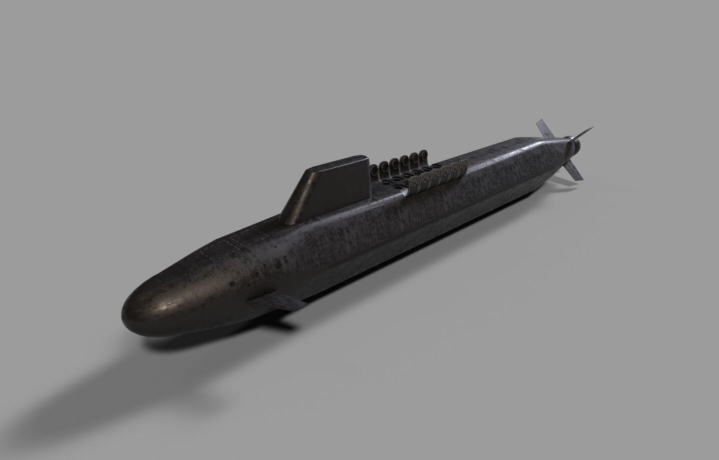 Dreadnought class submarine lowpoly Low-poly 3D model_7