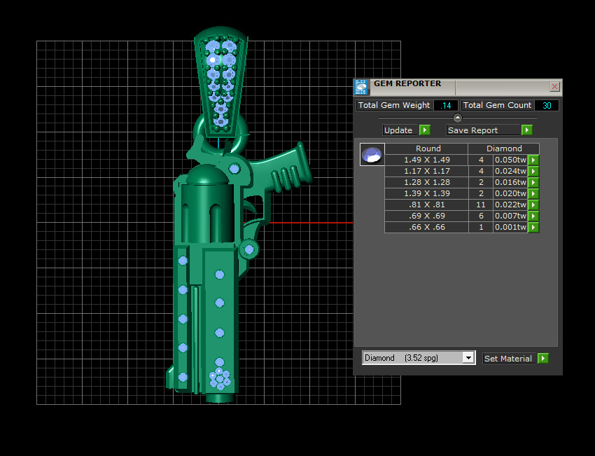 SHOTGUN DIAMOND PENDANT 3D PRINTABLE MODEL  3D print model_5