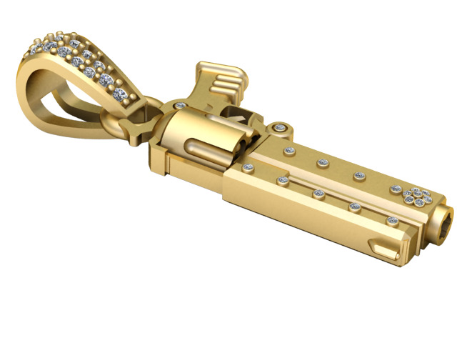 SHOTGUN DIAMOND PENDANT 3D PRINTABLE MODEL  3D print model_1