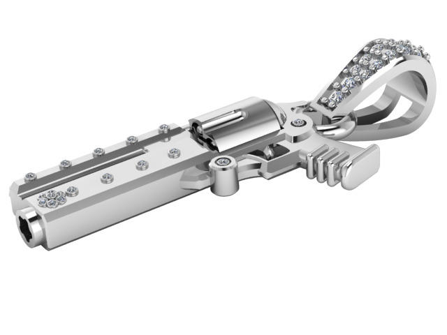 SHOTGUN DIAMOND PENDANT 3D PRINTABLE MODEL  3D print model_3