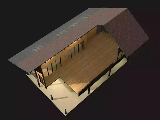 Tropical house in cutaway section 25-07