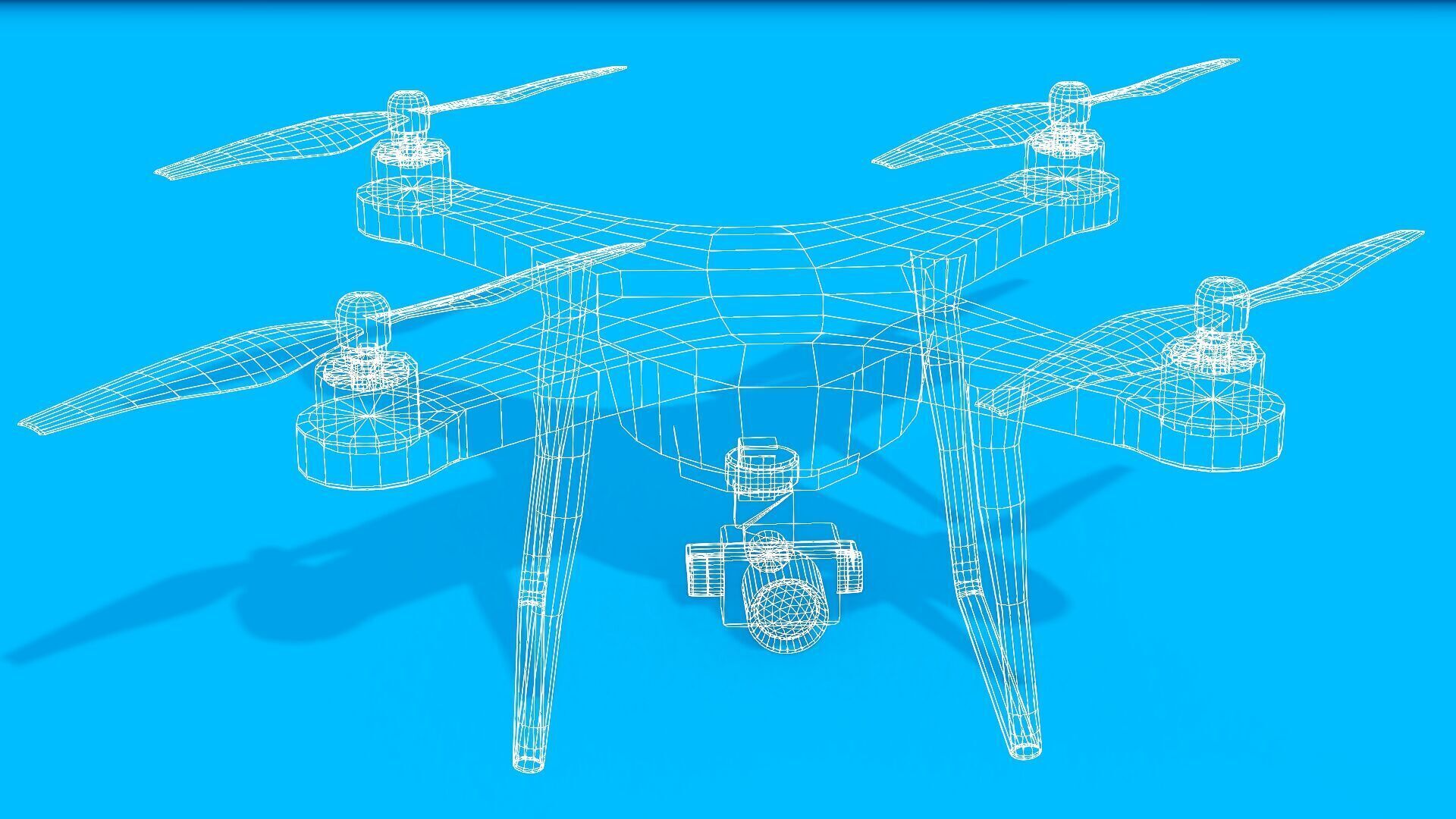 DRONE WITH CAMERA Low-poly 3D model_10