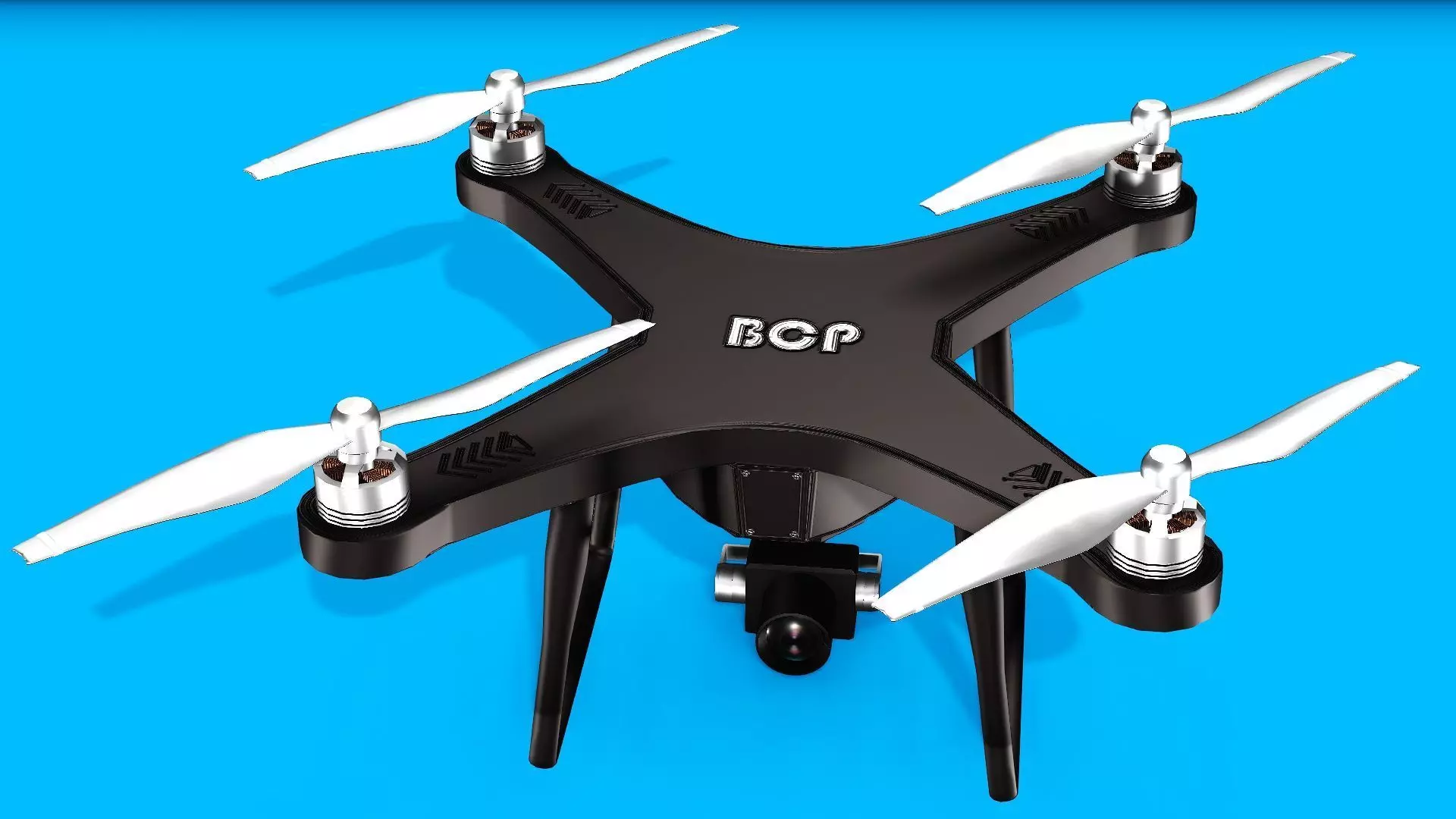 DRONE WITH CAMERA Low-poly 3D model_0