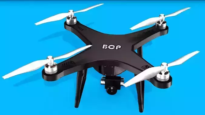 DRONE WITH CAMERA Low-poly 3D model