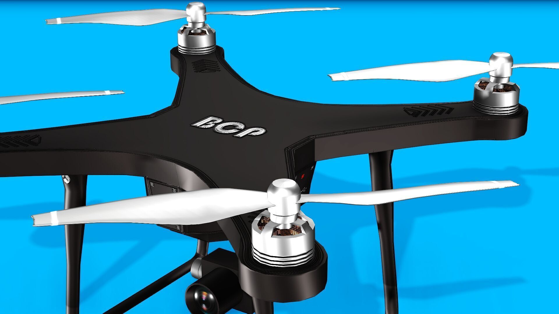 DRONE WITH CAMERA Low-poly 3D model_5