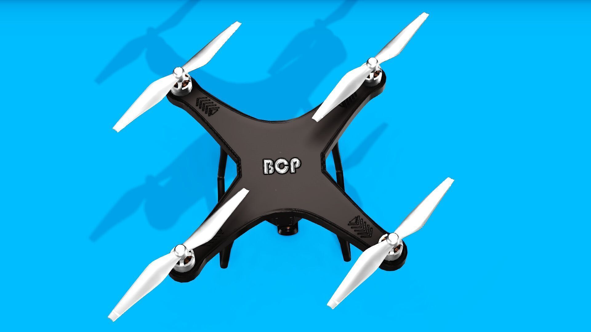 DRONE WITH CAMERA Low-poly 3D model_7