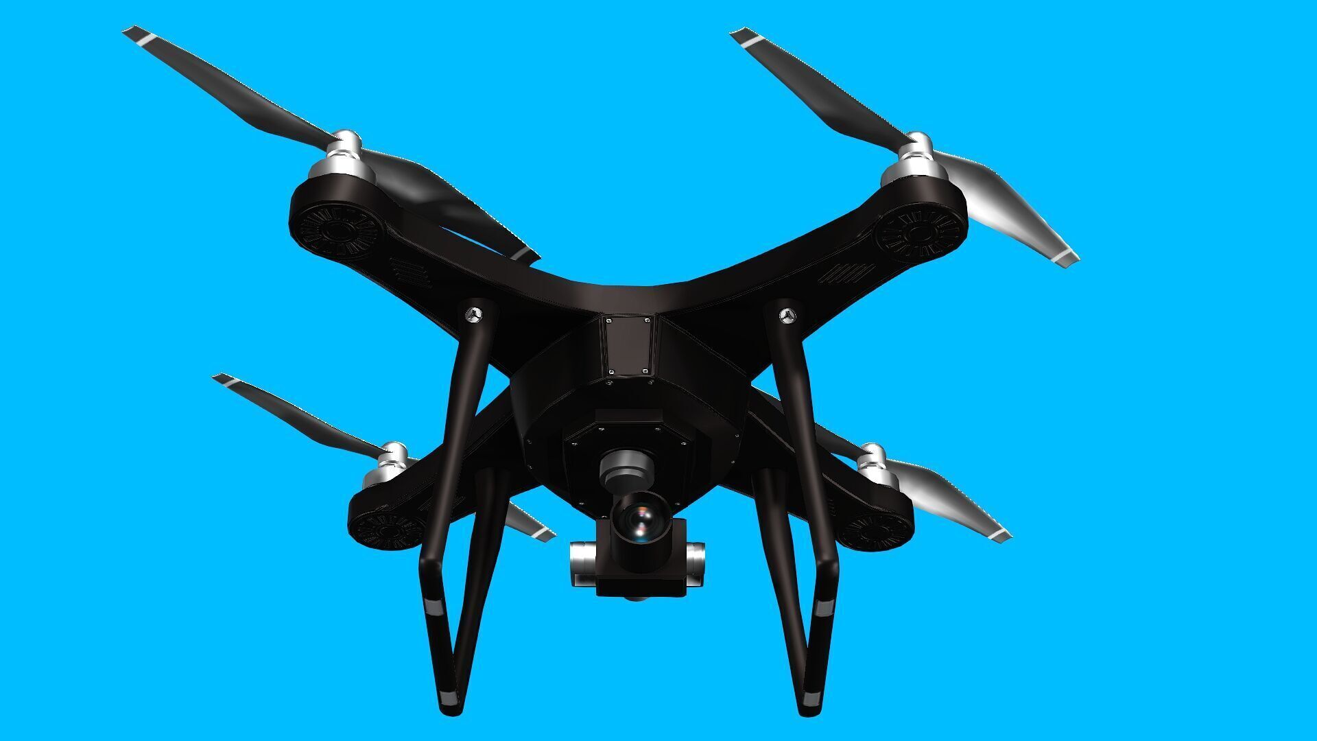 DRONE WITH CAMERA Low-poly 3D model_3