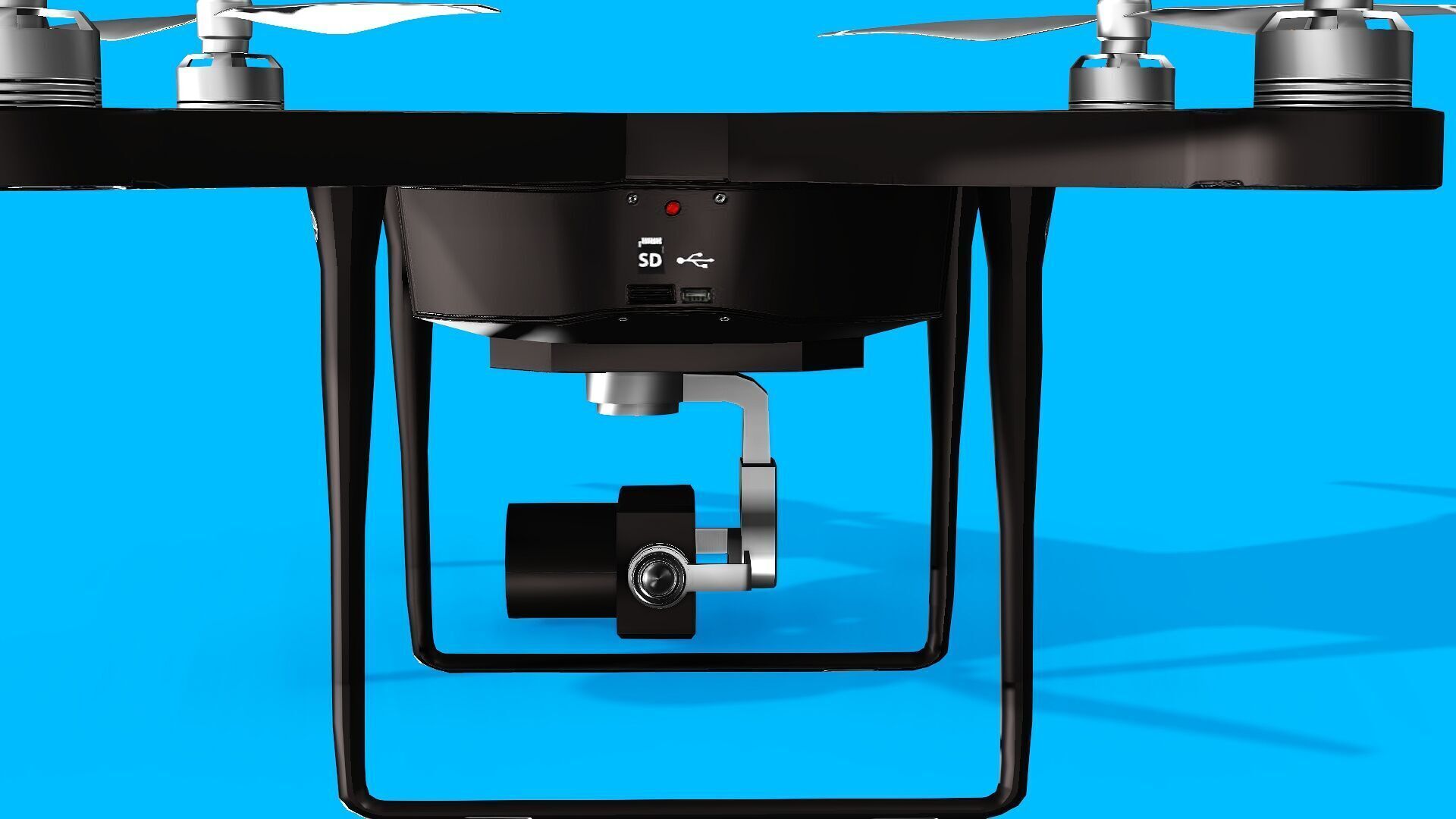 DRONE WITH CAMERA Low-poly 3D model_4