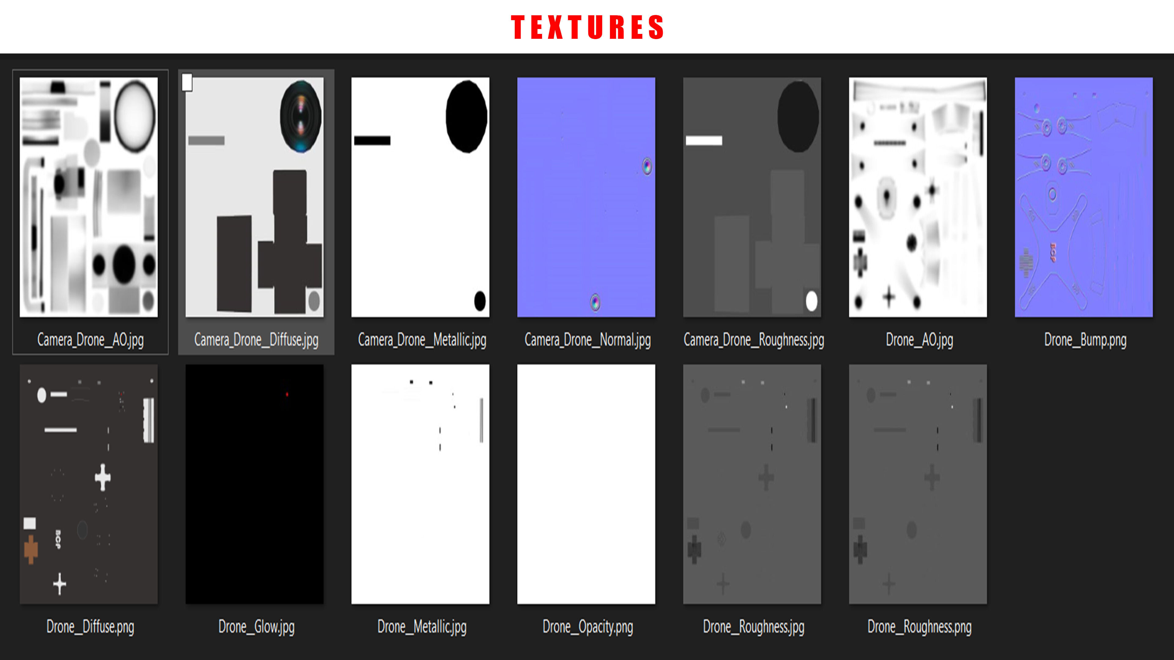 DRONE WITH CAMERA Low-poly 3D model_11