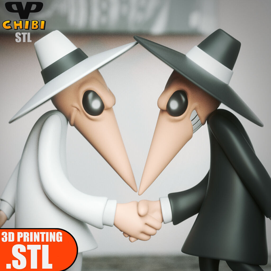 Spy vs Spy Chibi STL for 3D Printing ChibiSTL 3DXM 3D print model_1