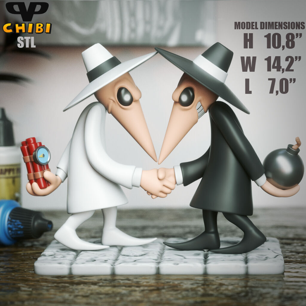 Spy vs Spy Chibi STL for 3D Printing ChibiSTL 3DXM 3D print model_5
