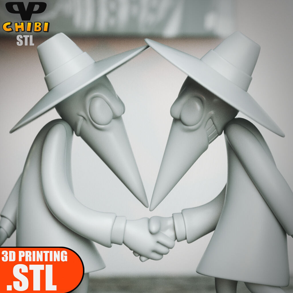 Spy vs Spy Chibi STL for 3D Printing ChibiSTL 3DXM 3D print model_4