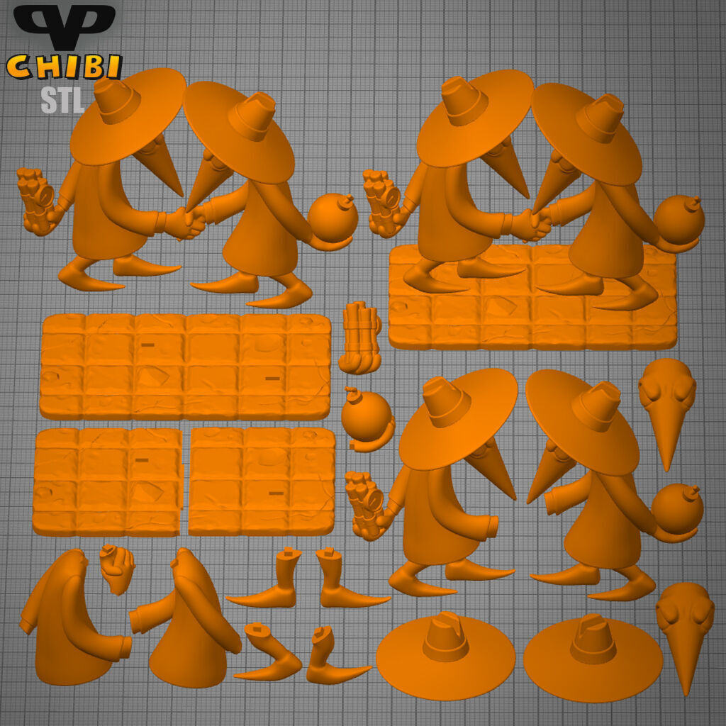 Spy vs Spy Chibi STL for 3D Printing ChibiSTL 3DXM 3D print model_2