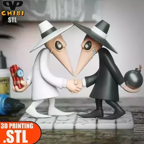Spy vs Spy Chibi STL for 3D Printing ChibiSTL 3DXM