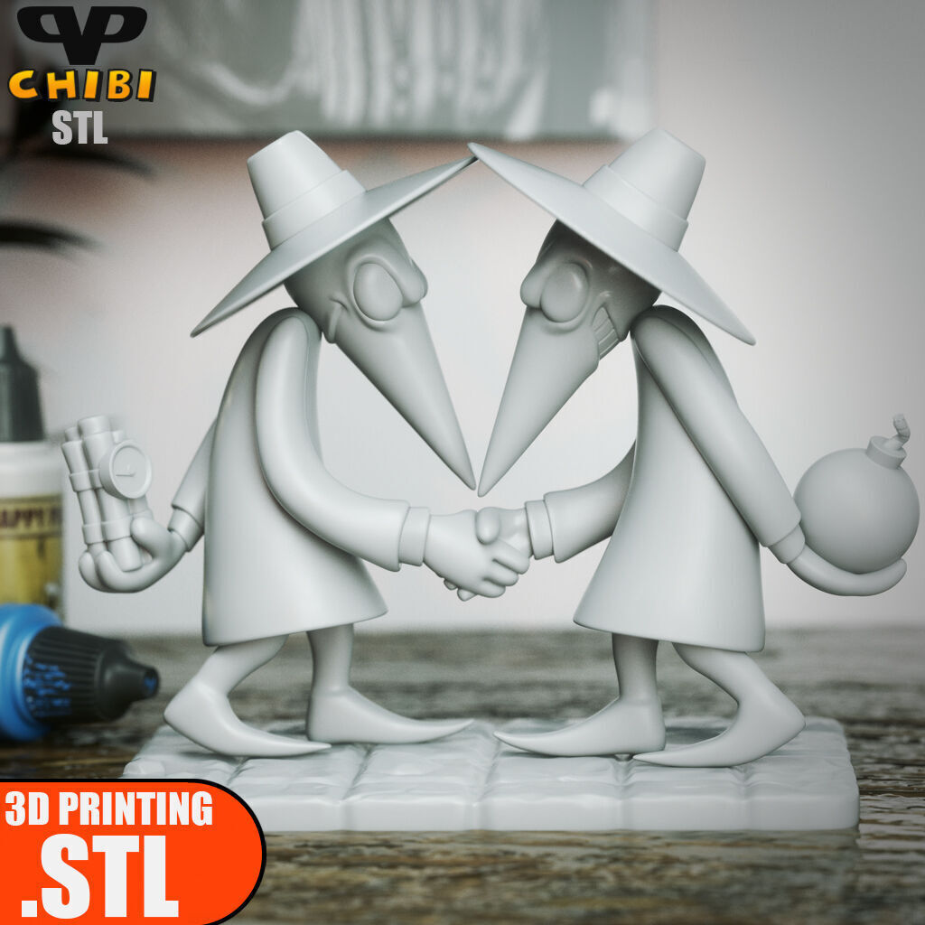 Spy vs Spy Chibi STL for 3D Printing ChibiSTL 3DXM 3D print model_3