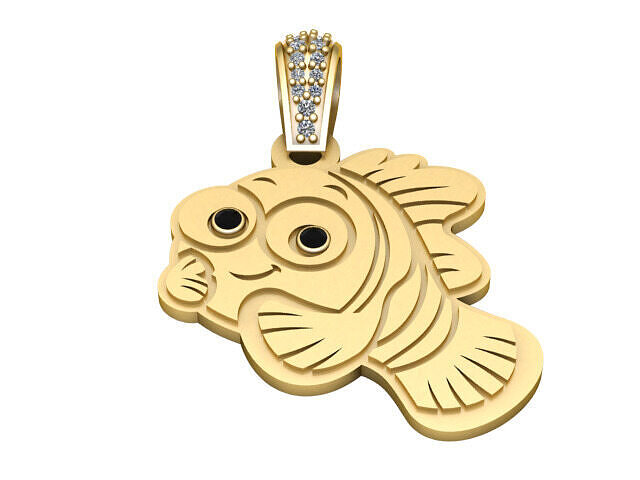 CUTE FISH PENDANT 3D PRINTABLE MODEL  3D print model
