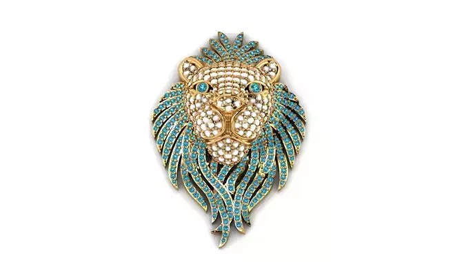 lion pendant  gold   3D print model