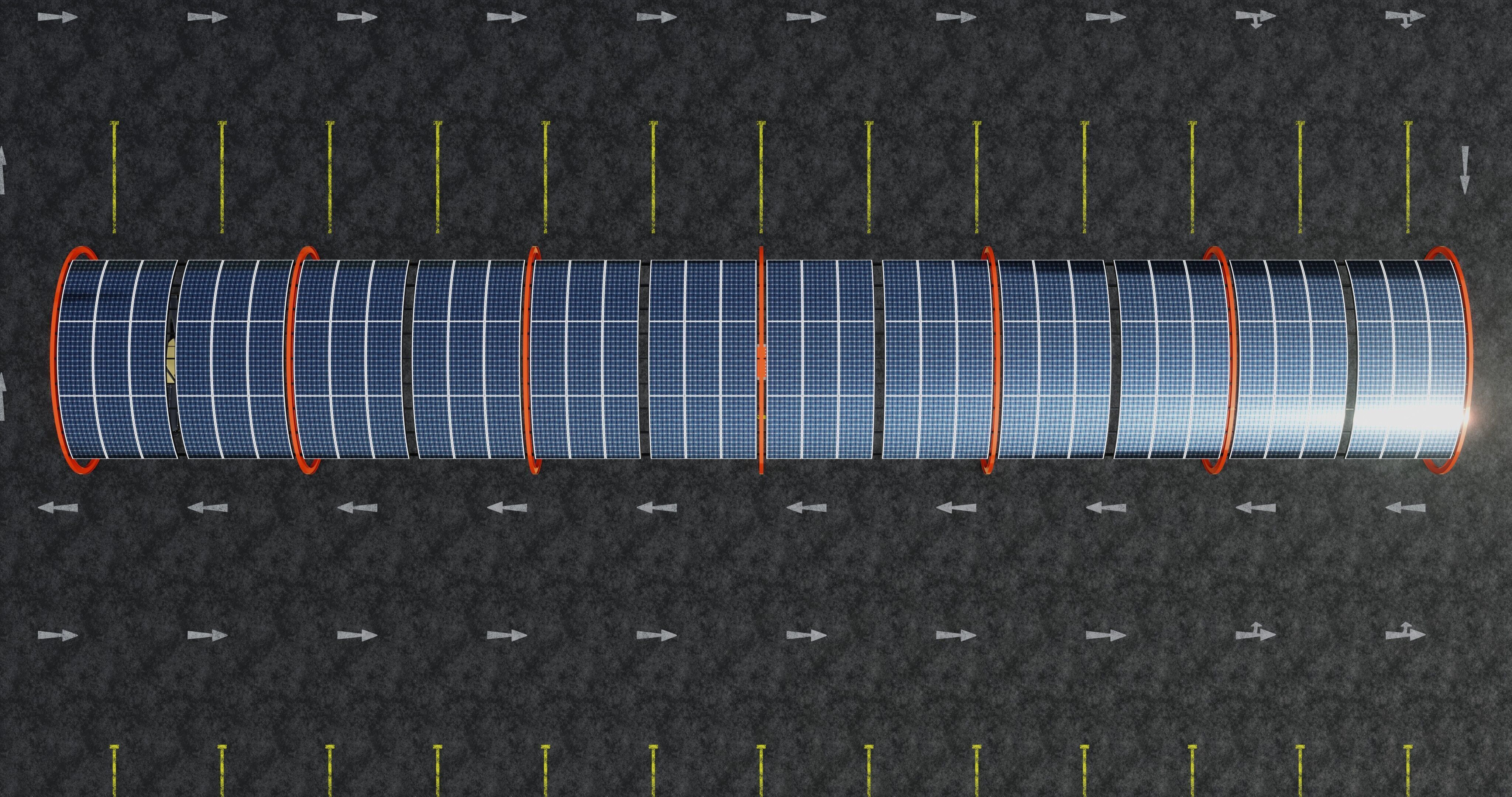 ELLIPSE TYPE SOLAR CARPORT TYPE-1 10 Cars 3D model_15