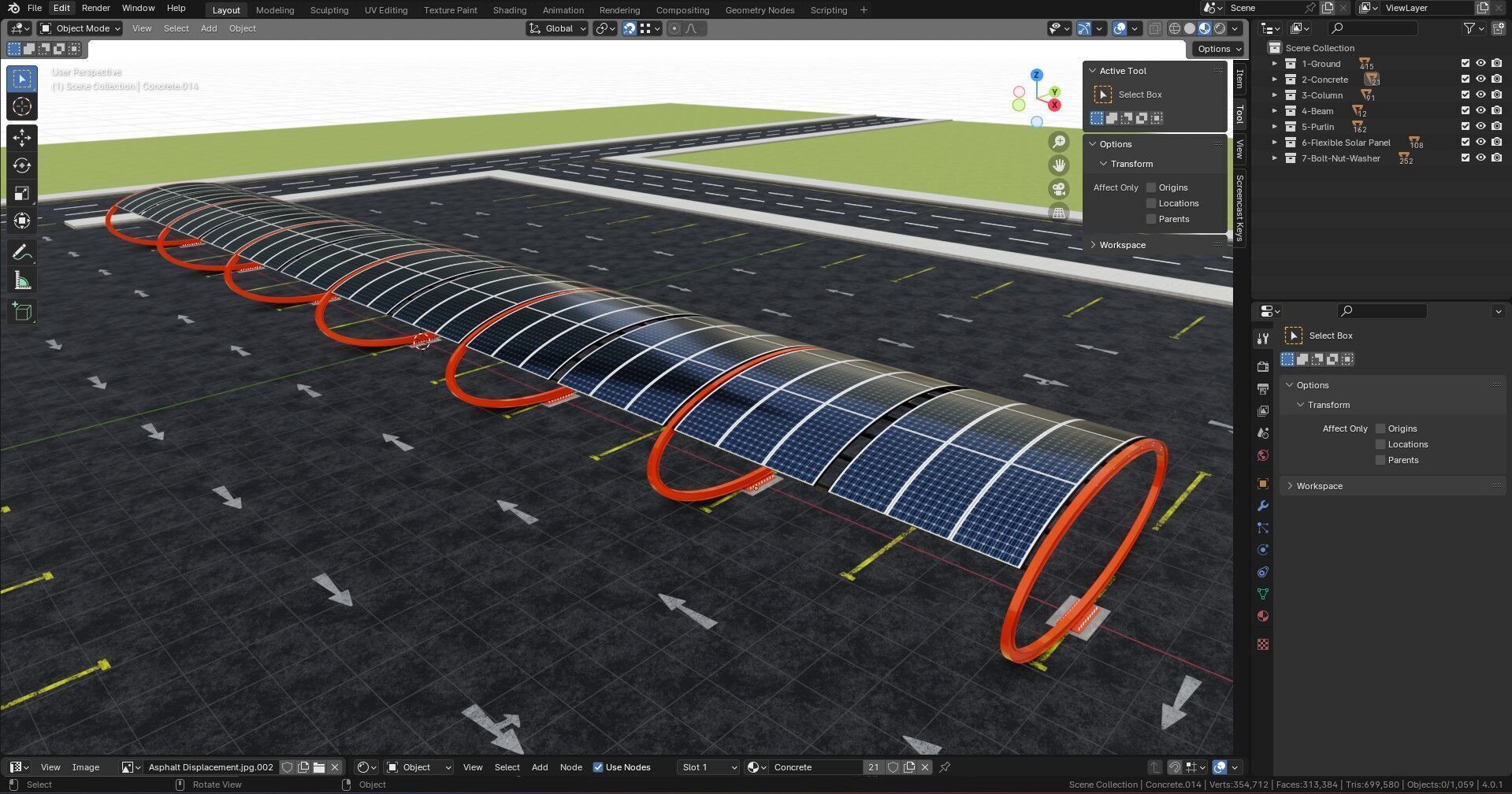 ELLIPSE TYPE SOLAR CARPORT TYPE-1 10 Cars 3D model_25