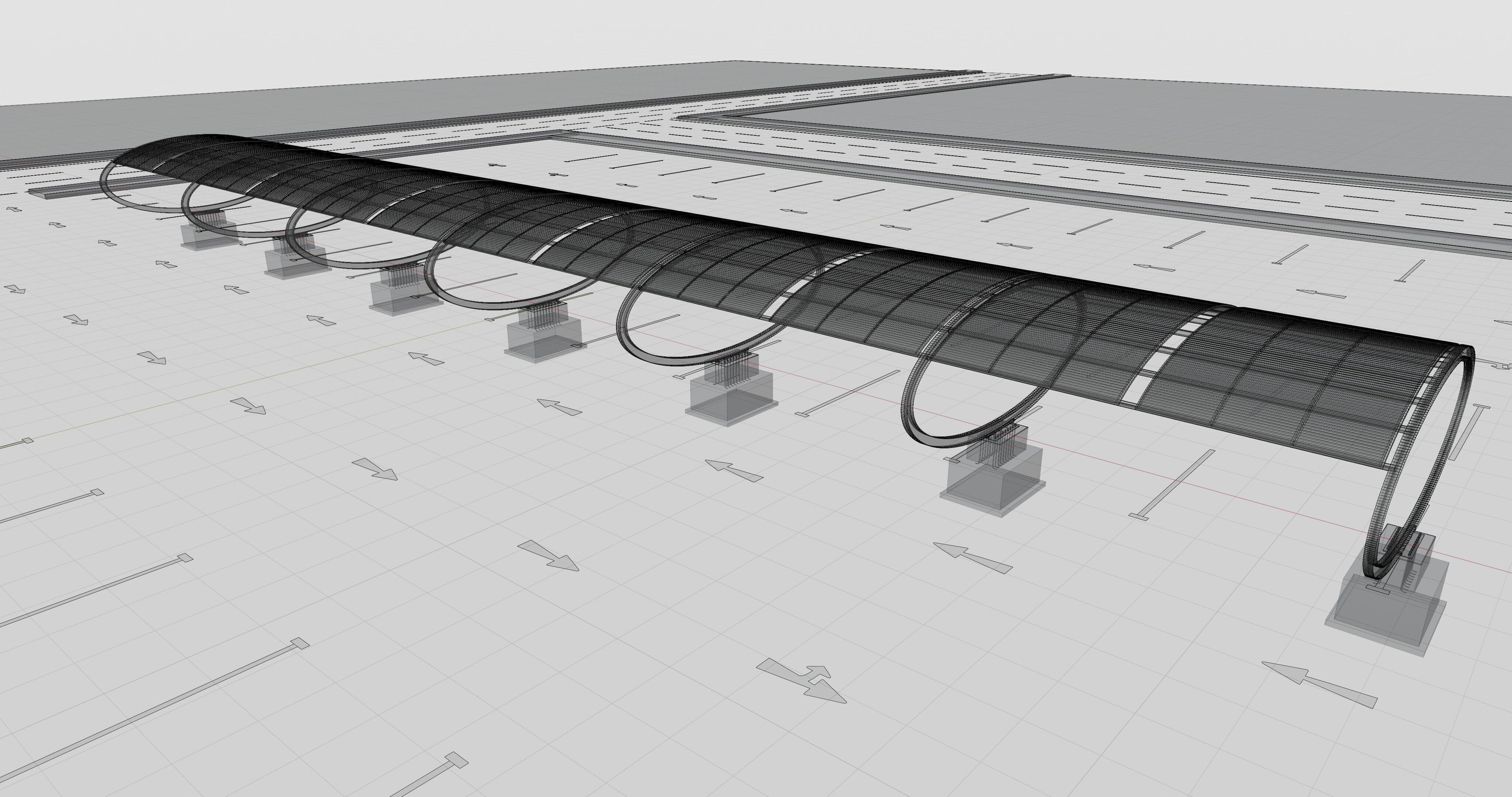 ELLIPSE TYPE SOLAR CARPORT TYPE-1 10 Cars 3D model_23