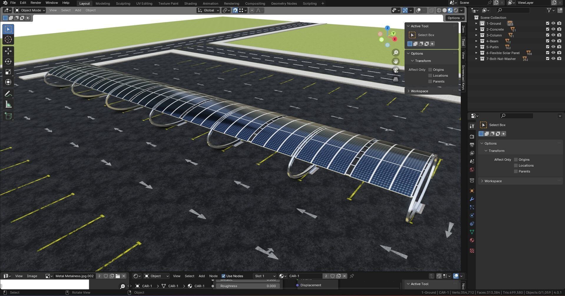 ELLIPSE TYPE SOLAR CARPORT TYPE-1 10 Cars 3D model_24