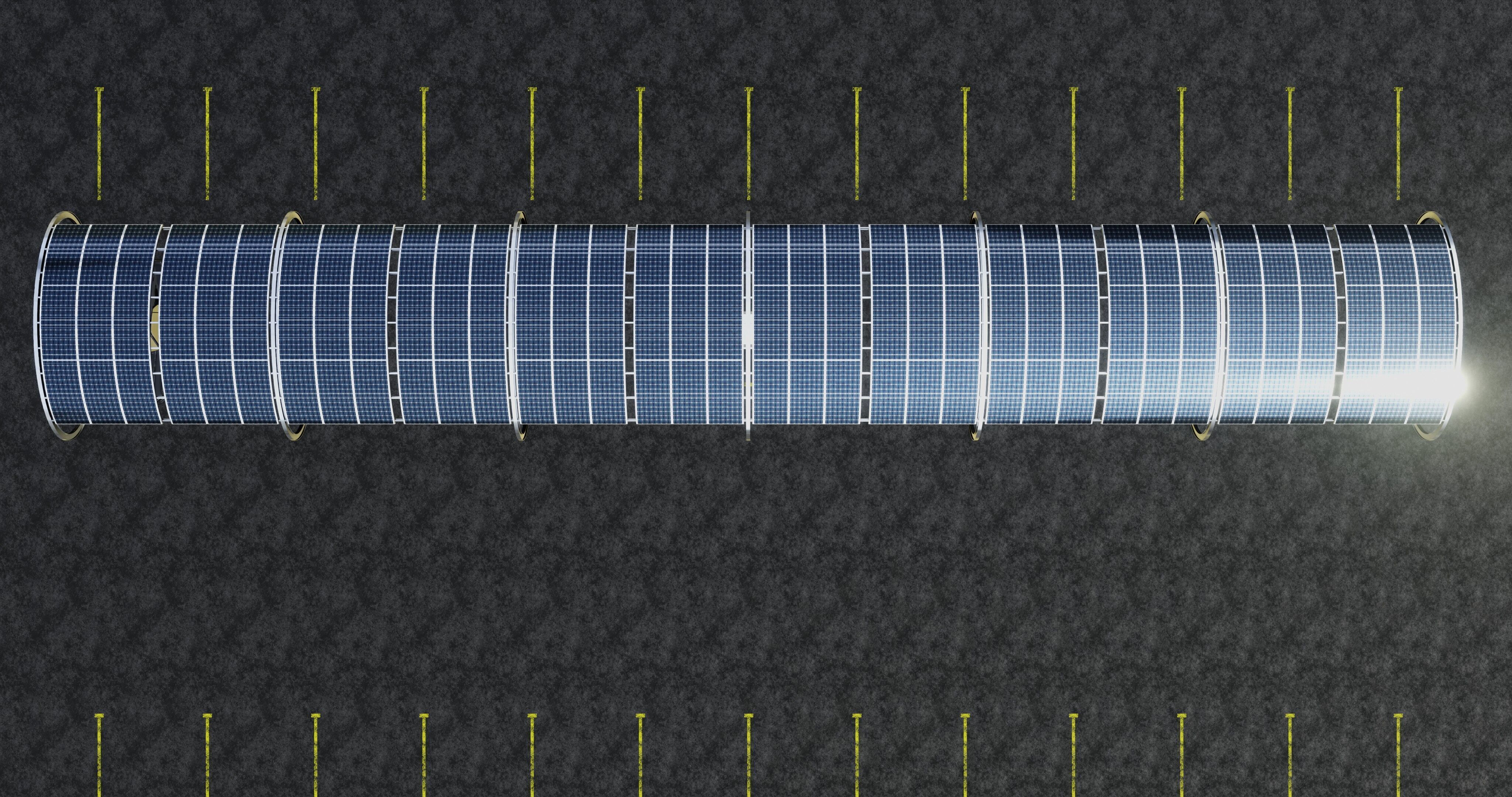 ELLIPSE TYPE SOLAR CARPORT TYPE-1 10 Cars 3D model_11