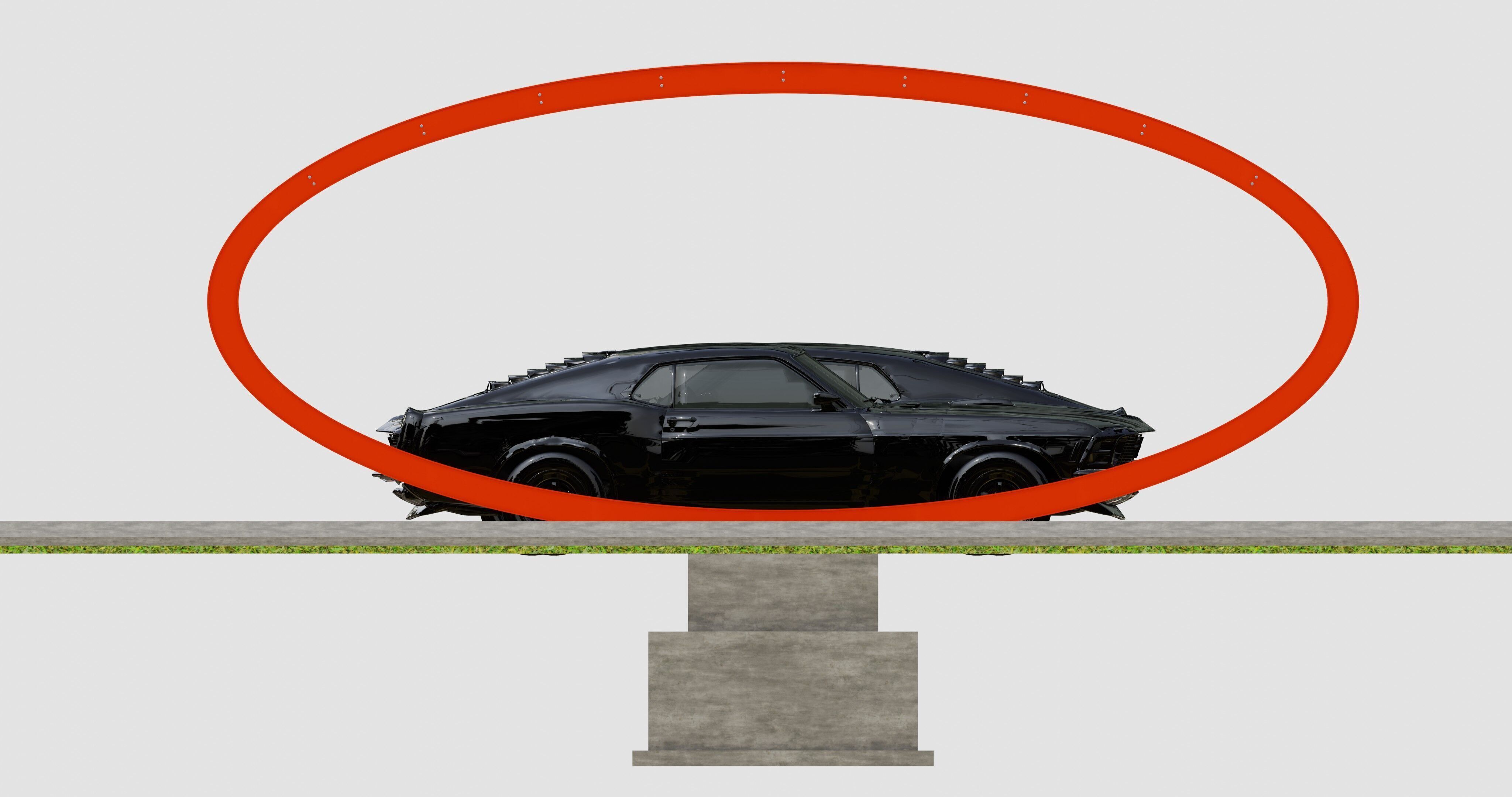 ELLIPSE TYPE SOLAR CARPORT TYPE-1 10 Cars 3D model_3