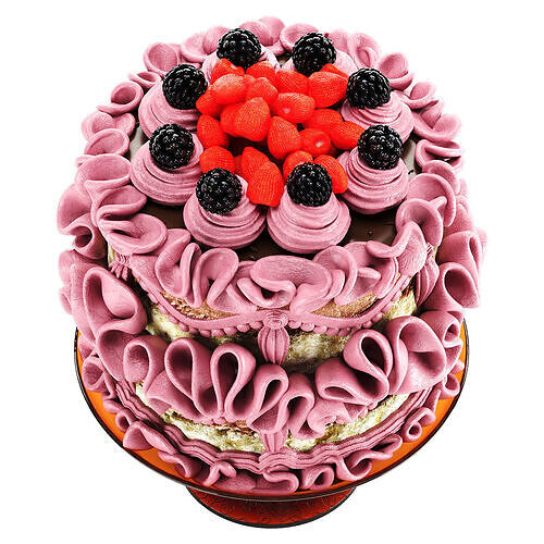 Cake model Low-poly 3D model 3