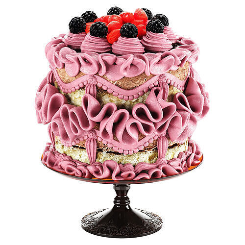 Cake model Low-poly 3D model 2