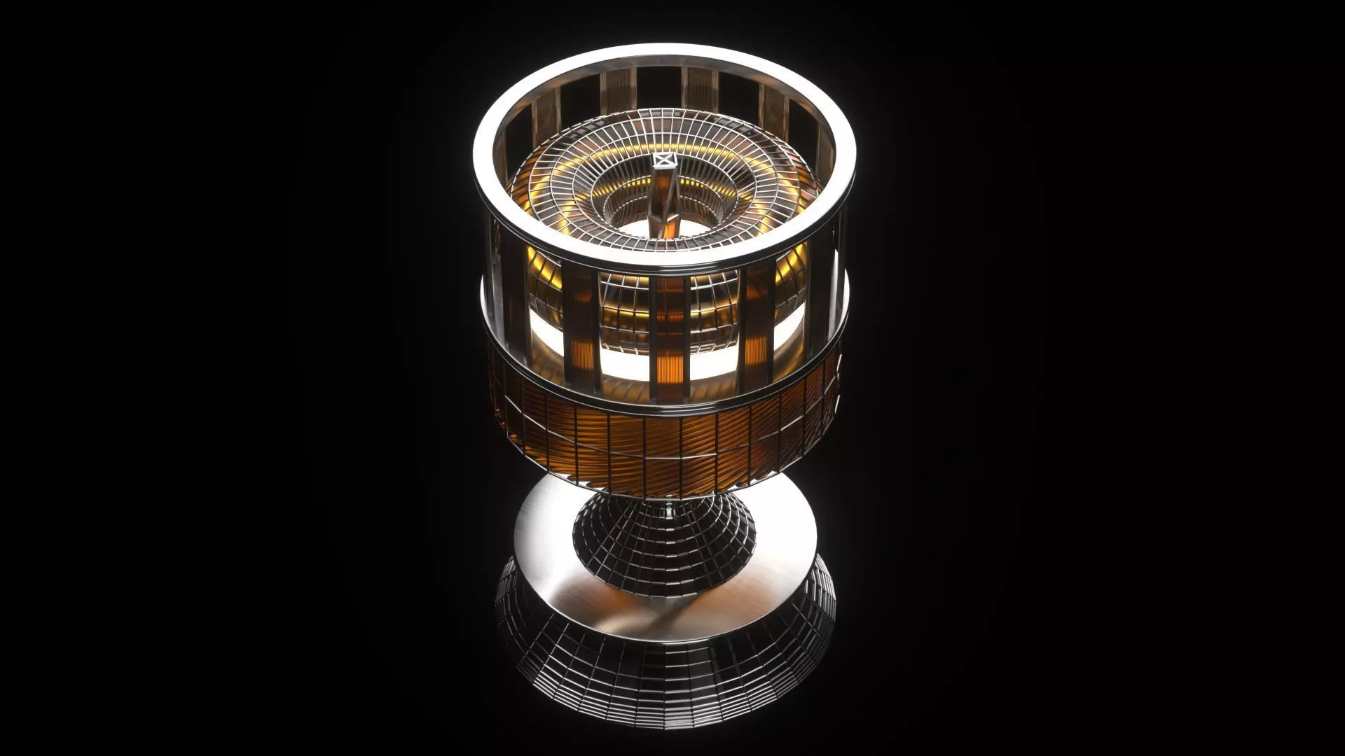 Concept Metalic High Poly Retro Style Lampshade 3D model