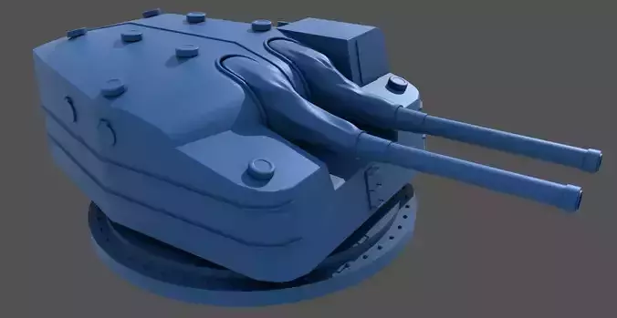 Japanese 3rd year type C turret - Personal license scale 1-100 3D print model