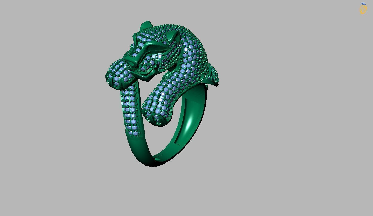 panther ring gold 3D print model_6