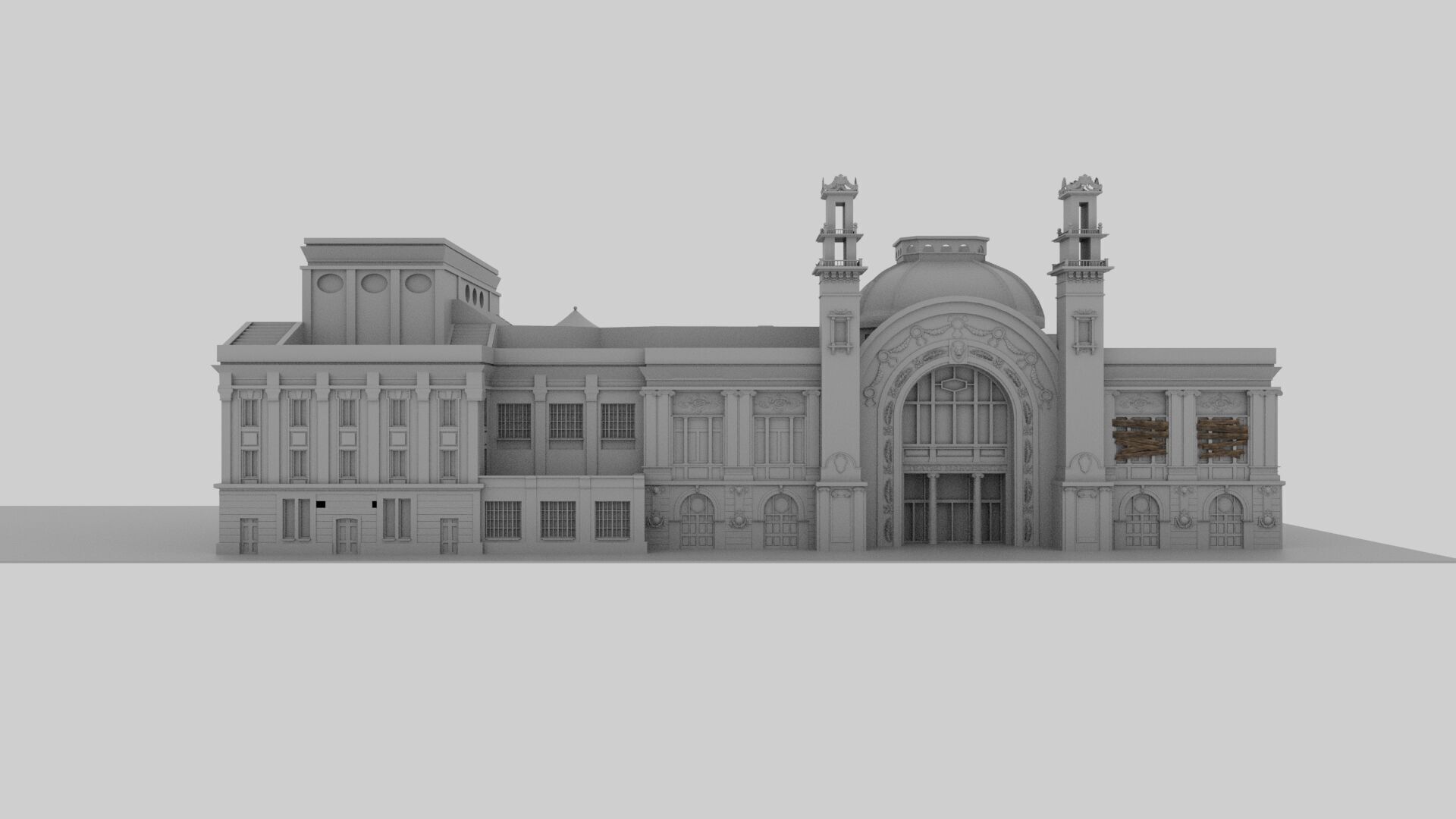 Theater Low-poly 3D model_4