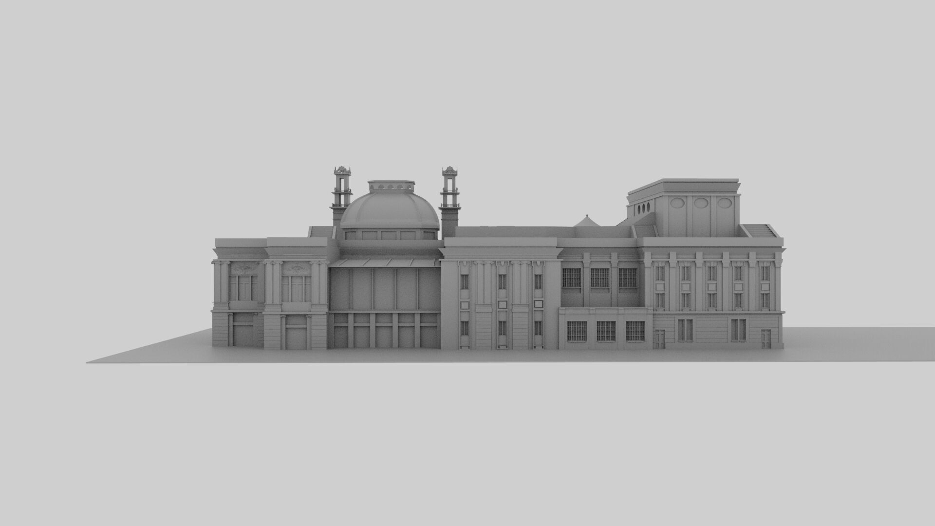 Theater Low-poly 3D model_3