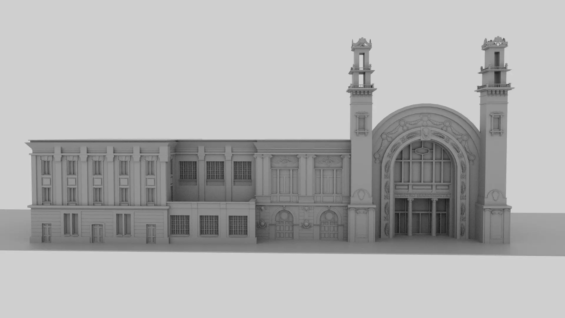 Theater Low-poly 3D model_0