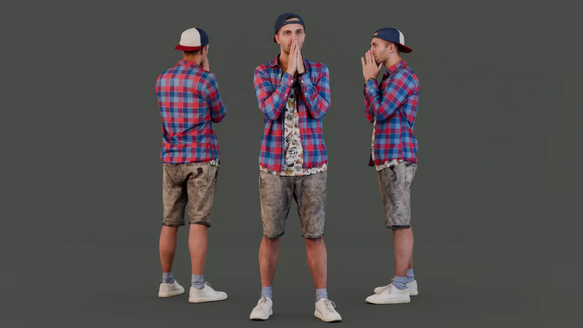 Casual Male in Anxious Anticipation 3D model_0