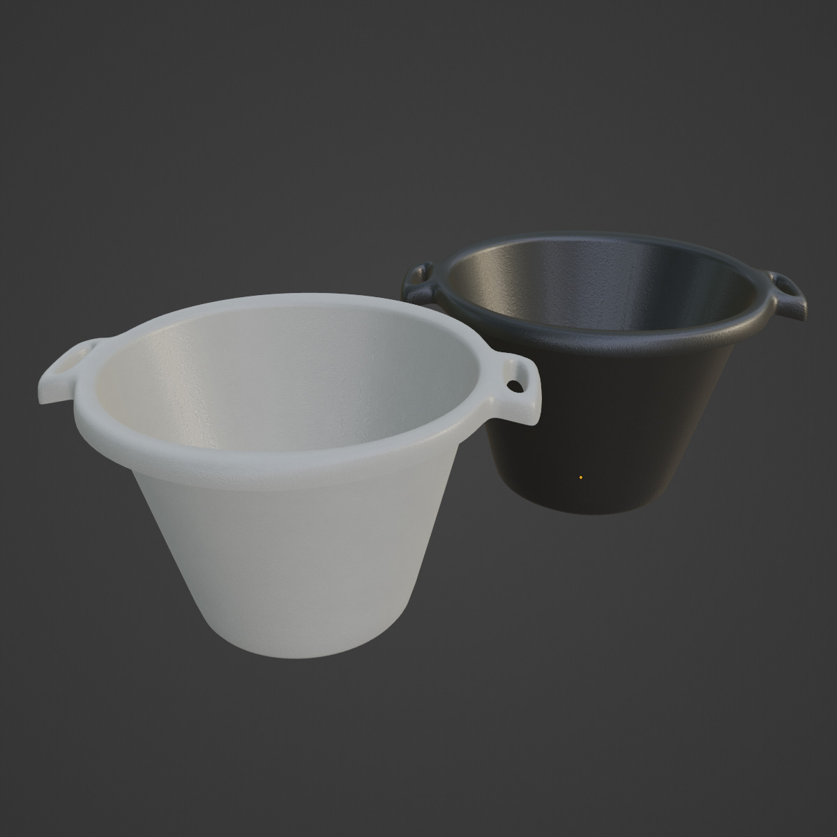 Plastic Basin with Holder 06 Low-poly 3D model_6