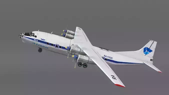 Antonov An-12  Low-poly 3D model