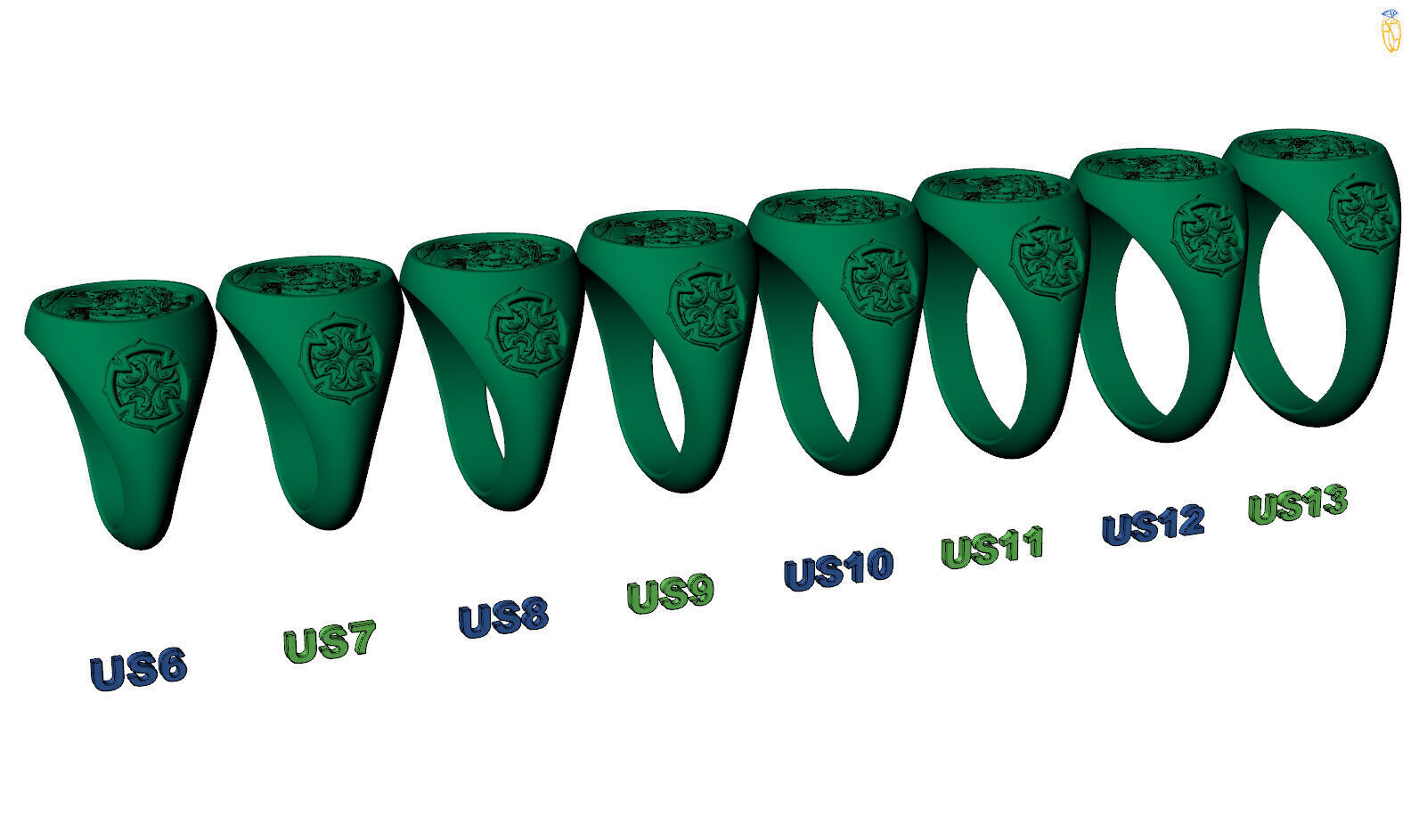 Jesus Christ Crown Thorn Cross Pattern Christian Solid Ring 3D print model_7