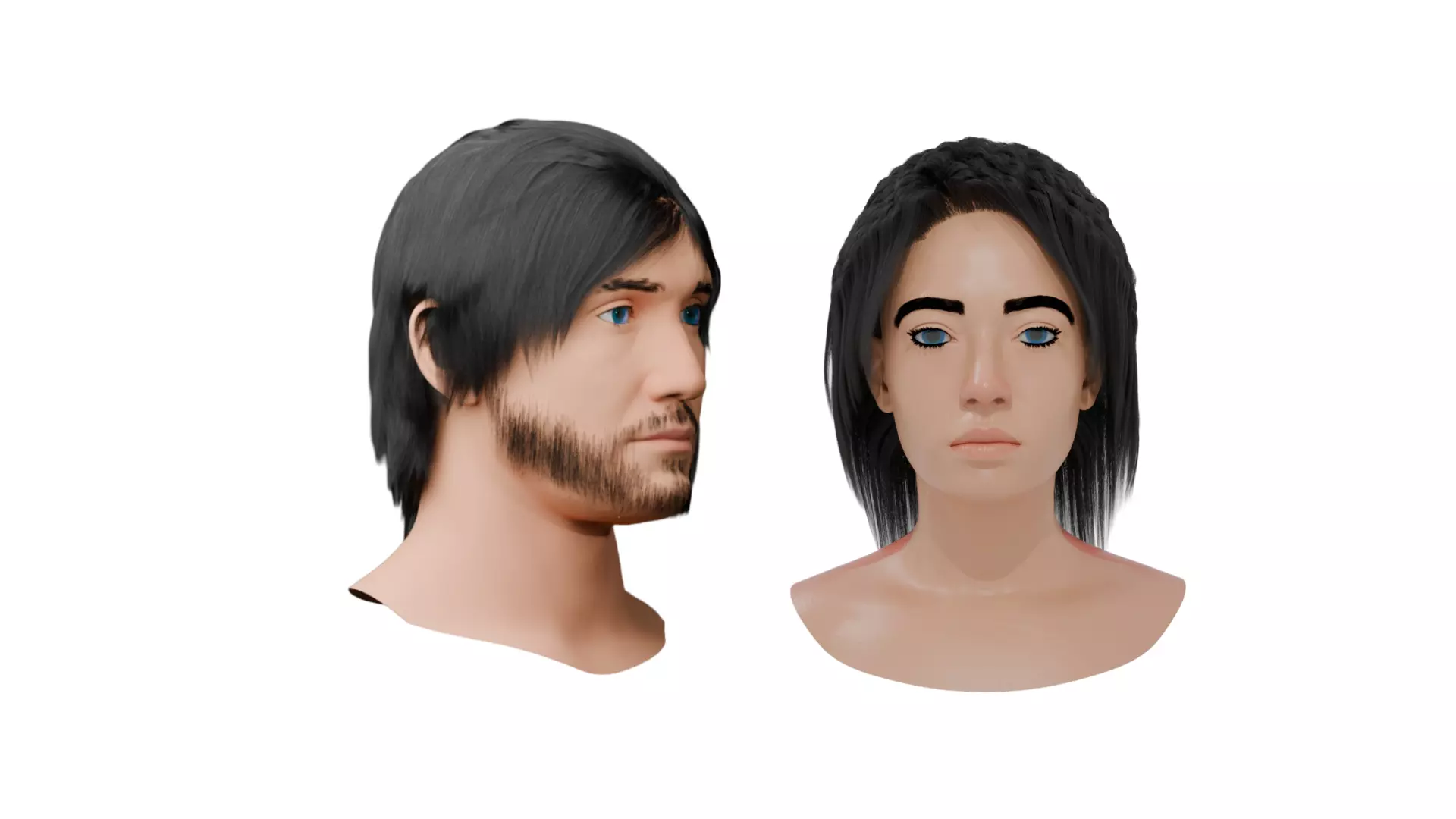 Female and male  Head 3D Model Collection_0