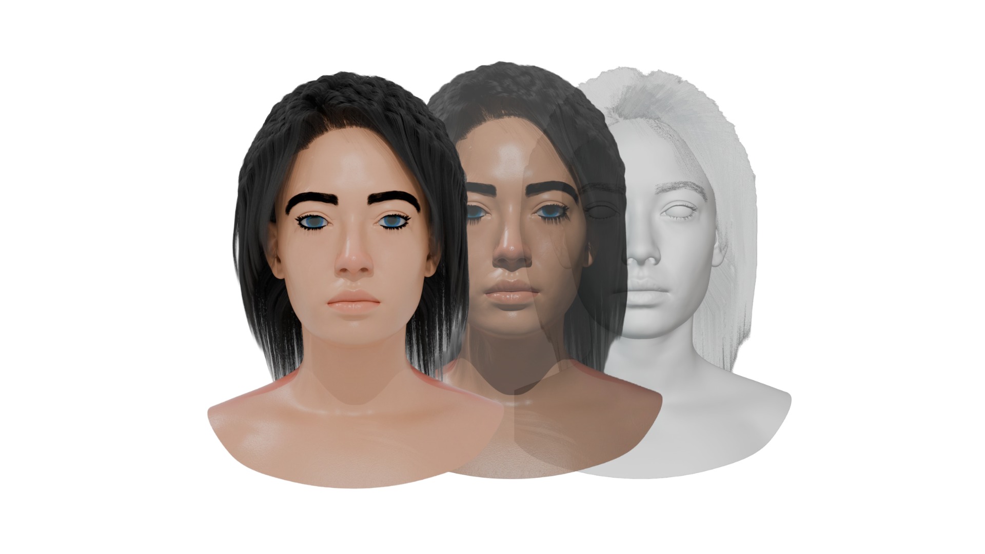 Female and male  Head 3D Model Collection_2